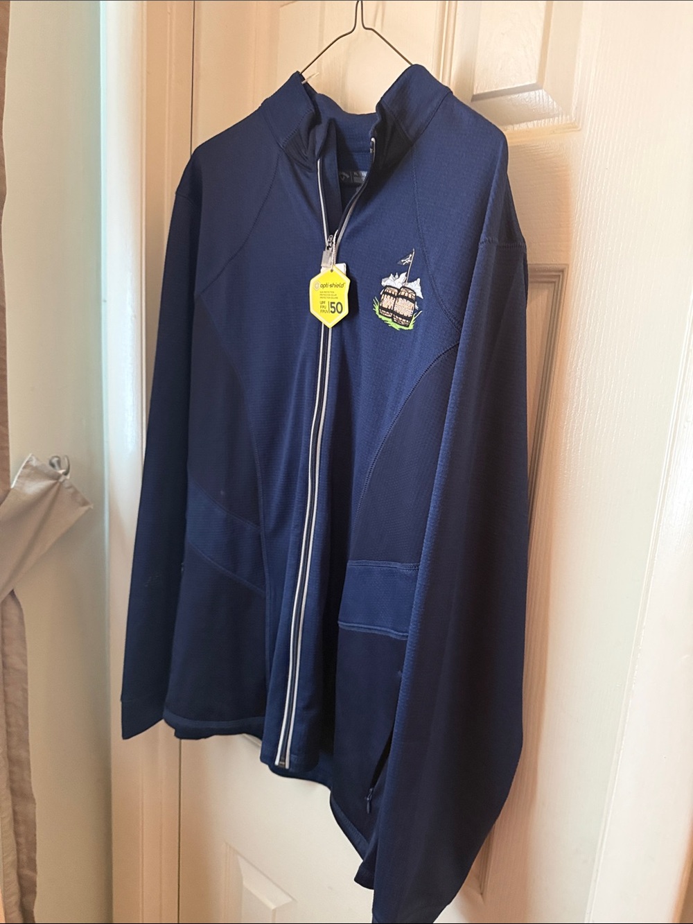 Callaway Navy Blue Full-Zip Golf Jacket with Embroidered Crest - Picture 1 of 4